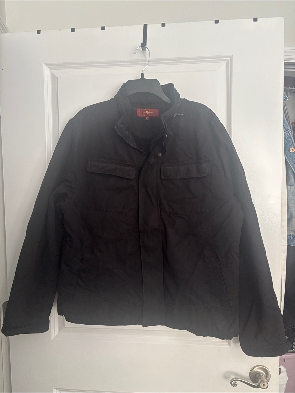 7 For All Mankind Men's Black Field Jacket